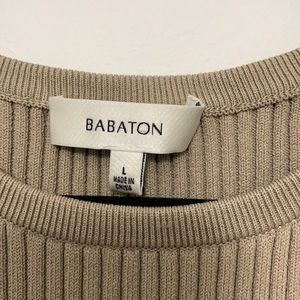 Beige Babaton sleeveless dress in Large